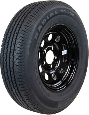 Hi-Run ST205/75R14 8-Ply 5-Hole Black Modular Wheel Trailer Tire Assembly, Load Range D