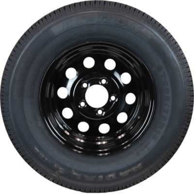 Image showing  ST205/75R14 8-Ply 5-Hole Black Modular Wheel Trailer Tire Assembly, Load Range D