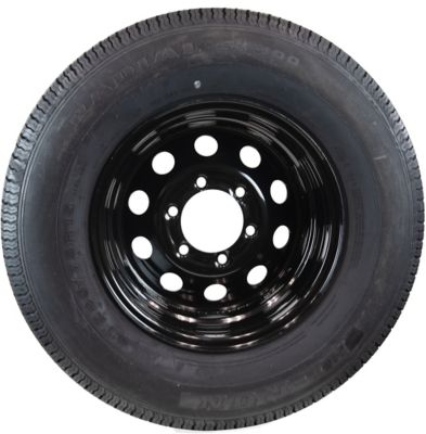 Image showing  ST225/75R15 10-Ply 6-Hole Black Modular Wheel Trailer Tire Assembly, Load Range E