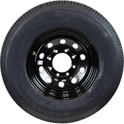 Image showing  ST235/80R16 10PR 8-Hole Black Modular Wheel Trailer Tire Assembly, Load Range E