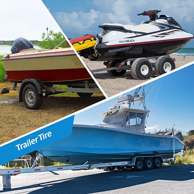 Image showing  ST235/80R16 10PR 8-Hole Black Modular Wheel Trailer Tire Assembly, Load Range E