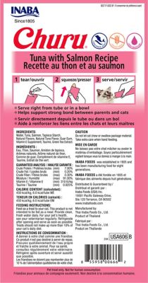 Image showing  Churu Tuna with Salmon Recipe Lickable, Creamy Puree Cat Treats, 2 oz., 4 ct.