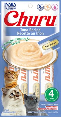Inaba Churu Tuna Recipe Lickable, Creamy Puree Cat Treats, 2 oz., 4 ct.
