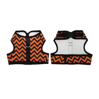 Best Furry Friends Chevron Dog Harness, Orange/Black
