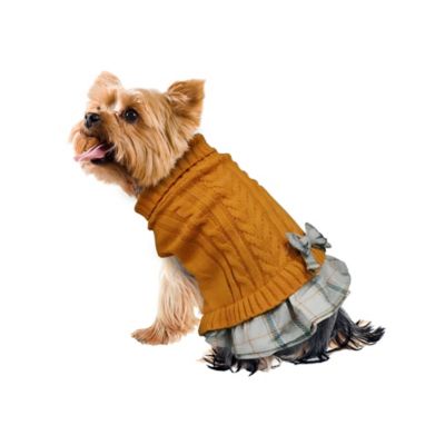 Best Furry Friends Harvest Plaid Pet Sweater Dress