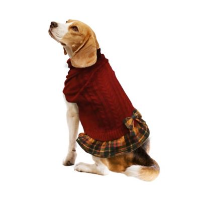 Best Furry Friends Cider Plaid Pet Sweater Dress