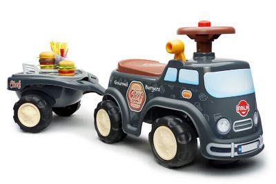 Falk Food Truck Ride-on and Push-along Vehicle Toy, Barbecue Trailer and Chief cook accessories, 1-3 years FA707C
