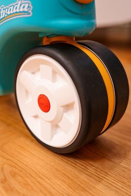 Image showing  Light Blue Toddler Strada Scooter Toy, Ride-On Motorcycle with Silent Wheels & Horn 1-3 years