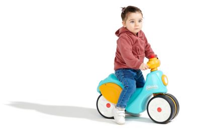 Image showing  Light Blue Toddler Strada Scooter Toy, Ride-On Motorcycle with Silent Wheels & Horn 1-3 years