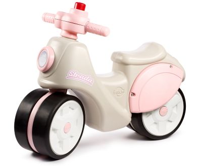 Falk Light Pink Toddler Strada Scooter Toy, Ride-On Motocycle with Silent Wheels, Horn 1.5-3 years FA802S
