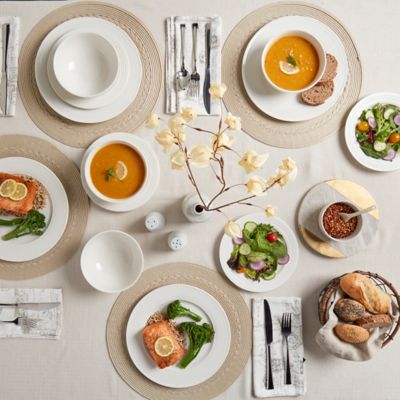 Image showing 5 th Tabletops Gallery 12 pc. Contempo Ivory Porcelain Dinnerware Set