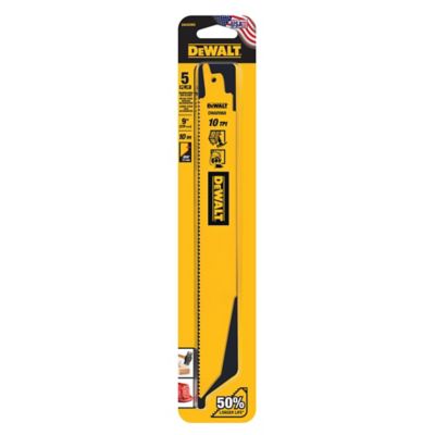 DeWALT DWAR960 9 in. 10 TPI Demo Reciprocating Blades 5 Pack