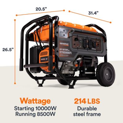 Image showing 5 th Generac 10,000/8,500-Watt Gasoline Powered XT8500EfI-OL Portable Generator, 459cc, Co 2.5 EPA/50-State