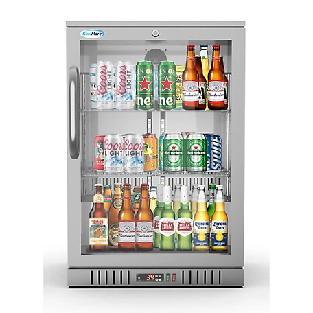 KoolMore 24 in. One-Door Back Bar Refrigerator - 4.1 cu. ft., BC-1DSW-SS
