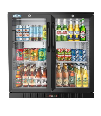 KoolMore 35 in. Two-Door Back Bar Refrigerator - 7.4 cu. ft., BC-2DSW-BK
