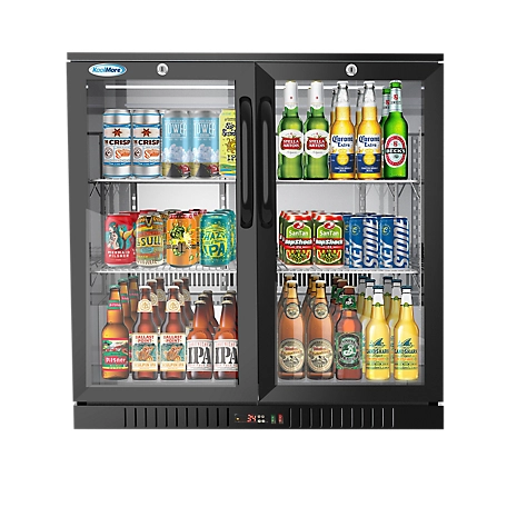 KoolMore 35 in. Two-Door Back Bar Refrigerator - 7.4 cu. ft., BC-2DSW-BK