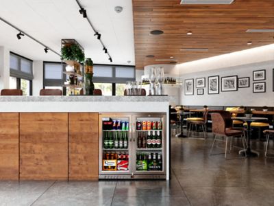 Image showing  35 in. Two-Door Back Bar Refrigerator - 7.4 cu. ft., BC-2DSW-SS