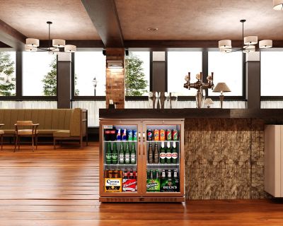 Image showing 5 th KoolMore 35 in. Two-Door Back Bar Refrigerator - 7.4 cu. ft., BC-2DSW-SS