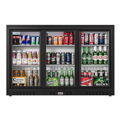 KoolMore 53 in. Three-Door Back Bar Refrigerator - 11.3 cu. ft., BC-3DSL-BK