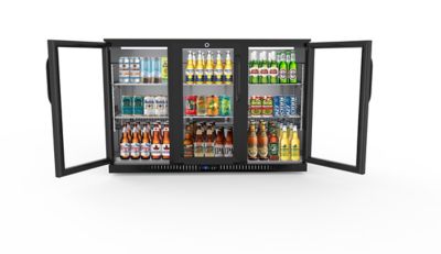 Image showing  53 in. Three-Door Back Bar Refrigerator - 11 cu. ft., BC-3DSW-BK