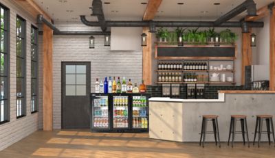 Image showing 5 th KoolMore 53 in. Three-Door Back Bar Refrigerator - 11 cu. ft., BC-3DSW-BK