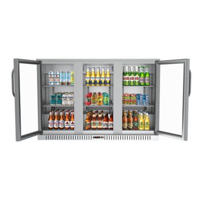 Image showing  53 in. Three-Door Back Bar Refrigerator - 11 cu. ft., BC-3DSW-SS