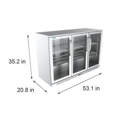 Image showing 7 th KoolMore 53 in. Three-Door Back Bar Refrigerator - 11 cu. ft., BC-3DSW-SS