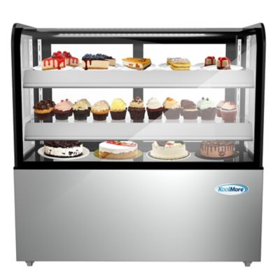 KoolMore 48 in. Refrigerated Bakery Display Case, Stainless Steel Frame, Curved Glass Front, 13 cu. ft., CDHF-14C