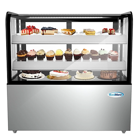 KoolMore 48 in. Refrigerated Bakery Display Case, Stainless Steel Frame, Curved Glass Front, 13 cu. ft., CDHF-14C