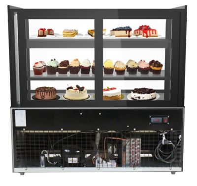 Image showing  48 in. Refrigerated Bakery Display Case, Stainless Steel Frame, Curved Glass Front, 13 cu. ft., CDHF-14C