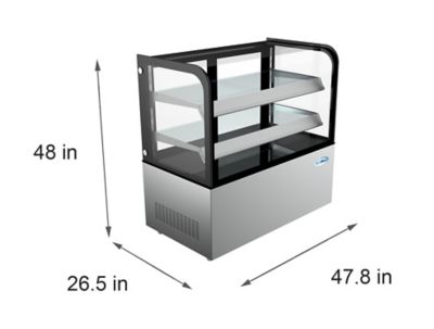 Image showing  48 in. Refrigerated Bakery Display Case, Stainless Steel Frame, Curved Glass Front, 13 cu. ft., CDHF-14C