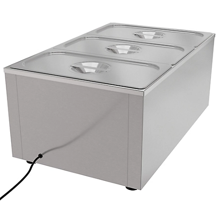 KoolMore 6 qt. Three-Section Electric Countertop Food Warmer with Faucet, CFW-3T
