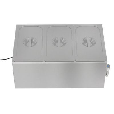 Image showing  6 qt. Three-Section Electric Countertop Food Warmer with Faucet, CFW-3T