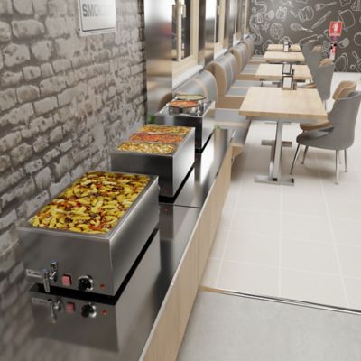 Image showing 5 th KoolMore 6 qt. Three-Section Electric Countertop Food Warmer with Faucet, CFW-3T