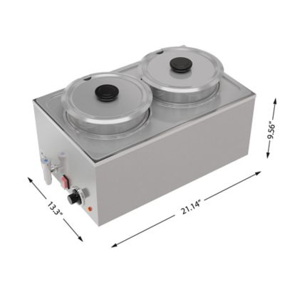 Image showing  8 qt. Two-Pot Electric Countertop Food Warmer with Faucet, CFW-4T