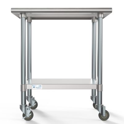Image showing  24 in. x 30 in. 18-Gauge 304 Stainless Steel Commercial Work Table with Casters, CT2430-18C
