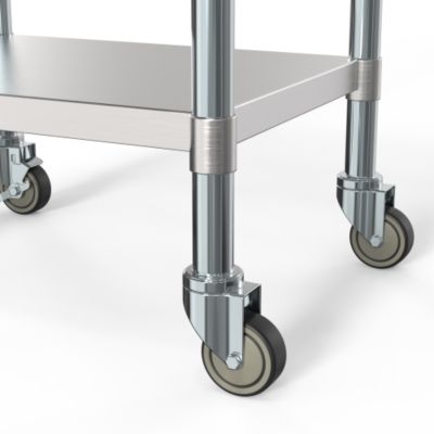 Image showing  24 in. x 30 in. 18-Gauge 304 Stainless Steel Commercial Work Table with Casters, CT2430-18C