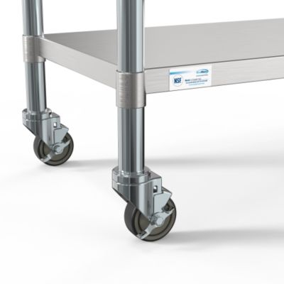 Image showing  24 in. x 48 in. 18-Gauge 304 Stainless Steel Commercial Work Table with Casters, CT2448-18C