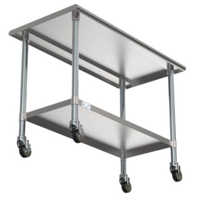 Image showing  24 in. x 48 in. 18-Gauge 304 Stainless Steel Commercial Work Table with Casters, CT2448-18C