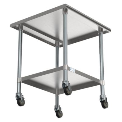 Image showing  30 in. x 30 in. 18-Gauge 304 Stainless Steel Commercial Work Table with Casters