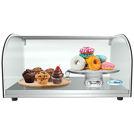 KoolMore 22 in. Countertop Bakery Display Case with Front Curved Glass and Rear Door, 0.9 cu. ft., DC-1C