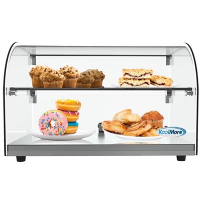 KoolMore 22 in. Commercial Countertop Bakery Display Case with Front Curved Glass and Rear Door, 1.5 cu. ft., DC-2C