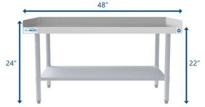Image showing  30 in. x 48 in. 16-Gauge Stainless Steel Equipment Stand with Galvanized Undershelf, EQT-163048