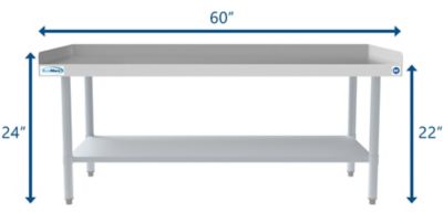 Image showing  30 in. x 60 in. 16-Gauge Stainless Steel Equipment Stand with Galvanized Undershelf, EQT-163060