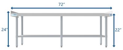KoolMore 30 in. x 72 in. 16-Gauge Stainless Steel Equipment Stand with Galvanized Undershelf, EQT-163072