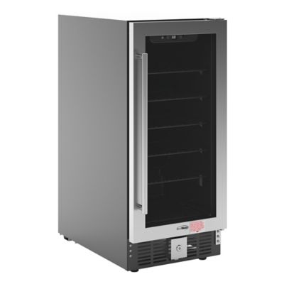 Image showing 6 th KoolMore 15 in. Small Stainless Steel, Glass-Door Built-In Refrigerator and Beverage Cooler, 3 cu. ft., KM-BIR3C-GD