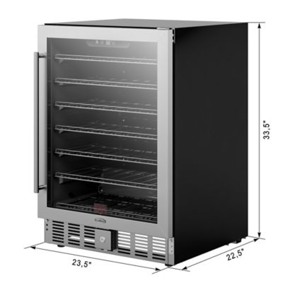 Image showing  23.4 in. Stainless Steel, Glass-Door Built-In Refrigerator and Beverage Cooler, 5 cu. ft., KM-BIR5C-GD