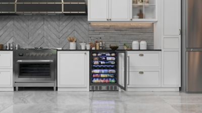 Image showing 5 th KoolMore 23.4 in. Stainless Steel, Glass-Door Built-In Refrigerator and Beverage Cooler, 5 cu. ft., KM-BIR5C-GD