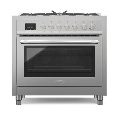 KoolMore 36 in. Professional Dual Fuel Range Stainless Steel with Legs, KM-FR36DF-SS