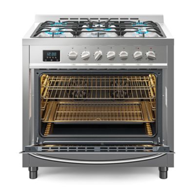 Image showing  36 in. Professional Dual Fuel Range Stainless Steel with Legs, KM-FR36DF-SS